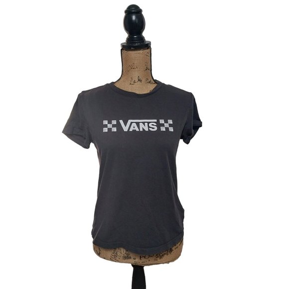 Van's Tops - Van's OTW Black Short Sleeve Spell out T Shirt Women's Sz M